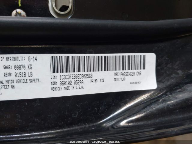 1C3CDFEB0ED902568 Dodge DART GT