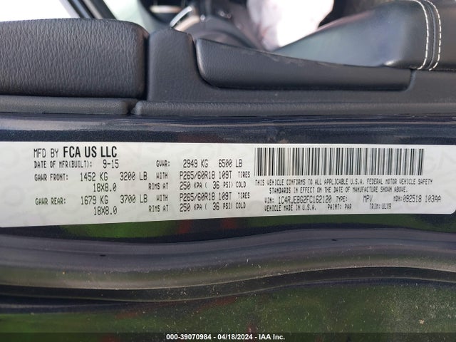 Jeep Grand Cherokee Limited 2015 1C4RJEBG2FC162120 Image 9