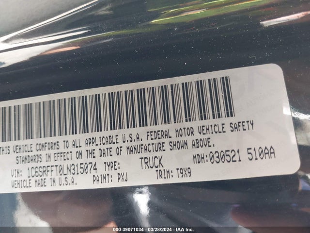 RAM 1500 Big Horn  4x4 5'7 Box 2020 1C6SRFFT0LN315074 Image 9