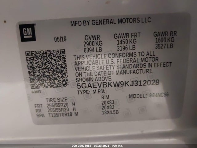 Buick Enclave Awd Premium 2019 5GAEVBKW9KJ312028 Image 9