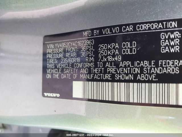 2012 VOLVO XC90 YV4952CY4C1623963 Photo 8