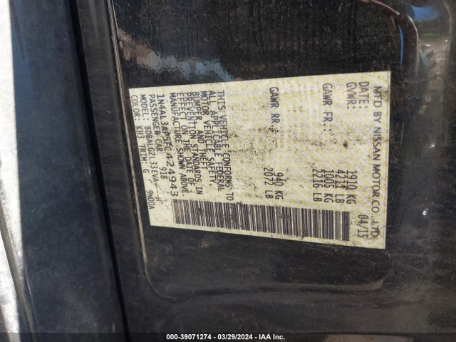 Nissan Altima 2.5 S 2015 1N4AL3AP5FC424943 Image 9