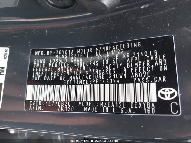 Toyota Corolla Xse 2023 5YFT4MCE8PP143374 Image 9