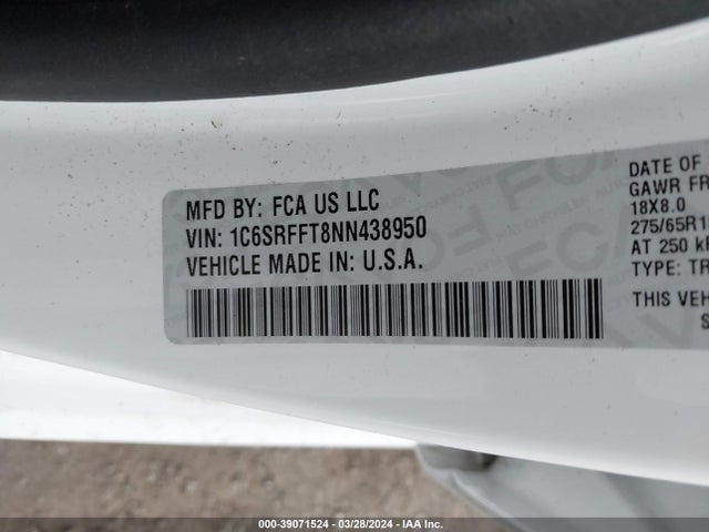 RAM 1500 Big Horn  4x4 5'7 Box 2022 1C6SRFFT8NN438950 Image 9
