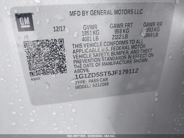 Chevrolet MALIBU LT 2018 1G1ZD5ST5JF179112 Image 9