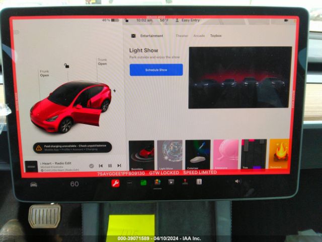 7SAYGDEE1PF809130 Tesla Model Y Awd/long Range Dual Motor All-wheel Drive