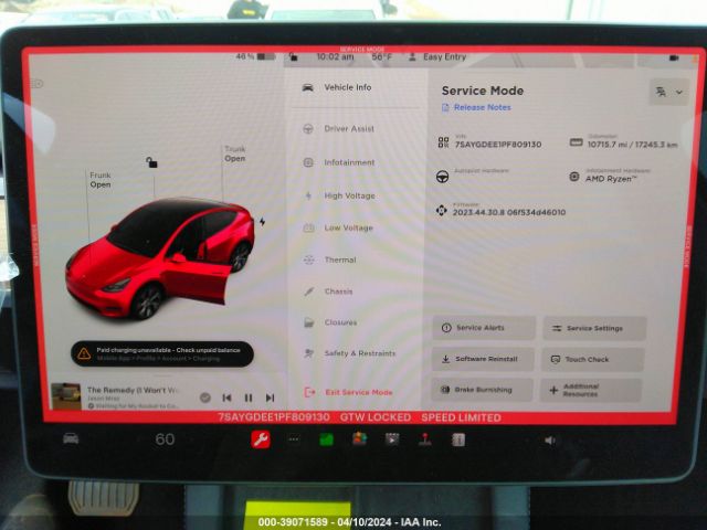 7SAYGDEE1PF809130 Tesla Model Y Awd/long Range Dual Motor All-wheel Drive
