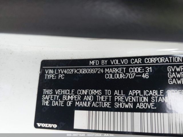 LYV402FK3GB099724 Volvo S60 Inscription T5 Drive-e Premier