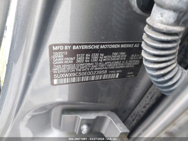 5UXWX9C50E0D23958 BMW X3 Xdrive28i