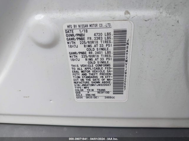 Nissan Rogue Sl 2018 JN8AT2MV1JW320587 Image 9