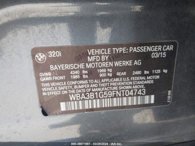 WBA3B1G59FNT04743 BMW 320i