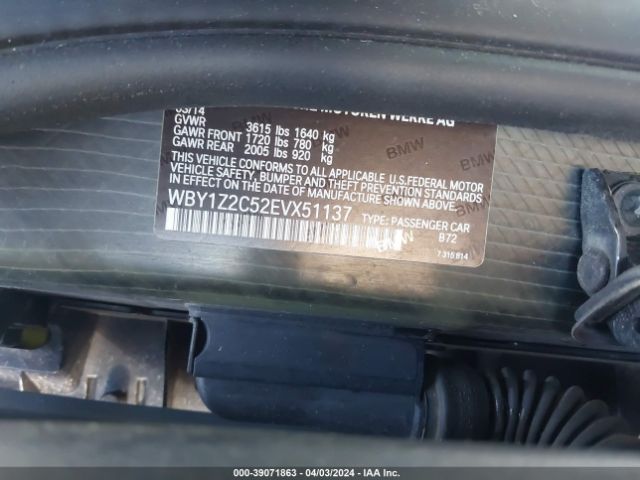 WBY1Z2C52EVX51137 BMW I3