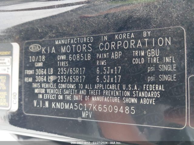 KNDMA5C17K6509485 KIA Sedona L
