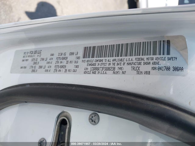 RAM 1500 Express 2015 1C6RR6KT3FS686238 Image 9