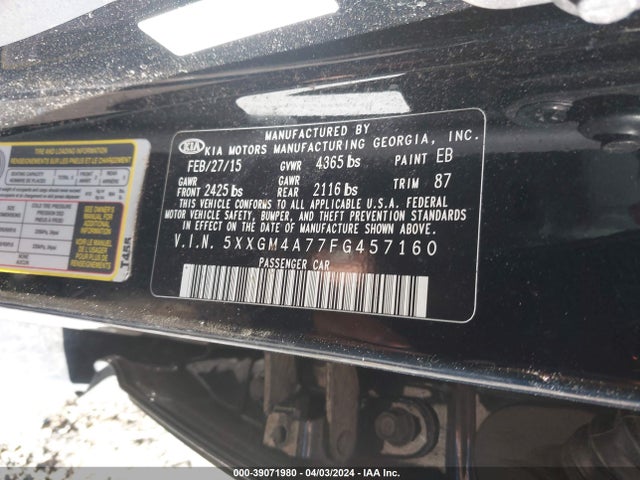KIA Optima Lx 2015 5XXGM4A77FG457160 Image 9