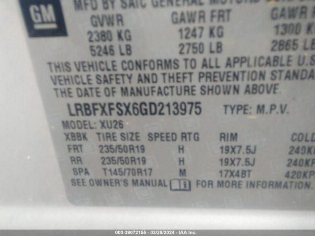 LRBFXFSX6GD213975 Buick Envision Premium Ii
