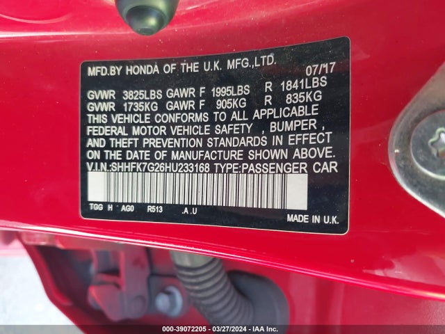 Honda Civic Lx 2017 SHHFK7G26HU233168 Image 9