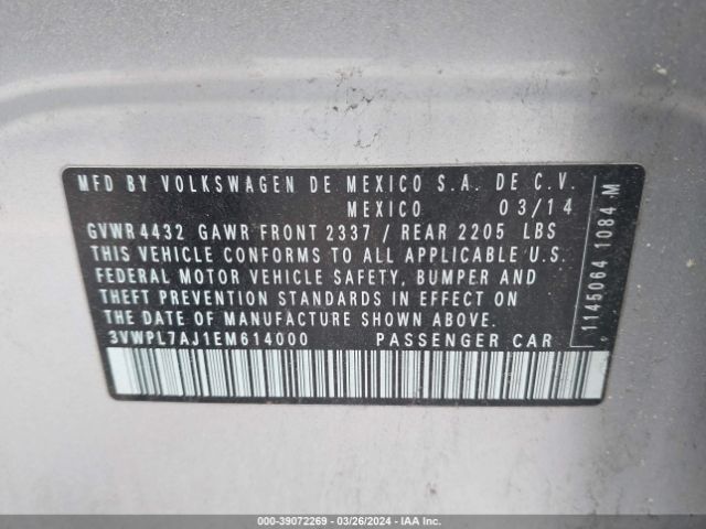 3VWPL7AJ1EM614000 Volkswagen Jetta Sportwagen 2.0l Tdi