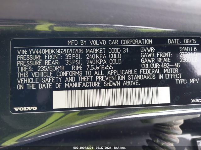 YV440MDK9G2820206 Volvo Xc60 T5 Drive-e Premier