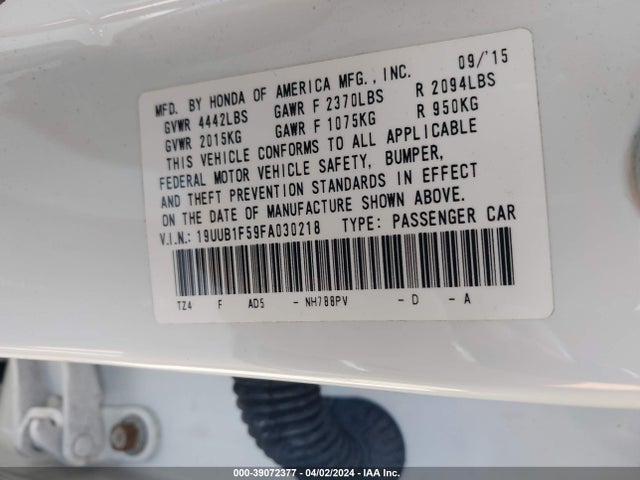 Acura TLX TECH 2015 19UUB1F59FA030218 Image 9