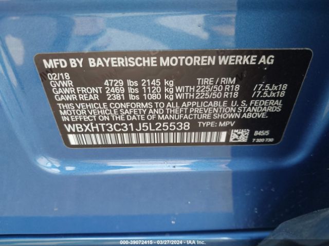 WBXHT3C31J5L25538 BMW X1 Xdrive28i