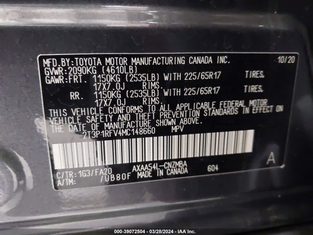 Toyota Rav4 Xle 2021 2T3P1RFV4MC148660 Image 9