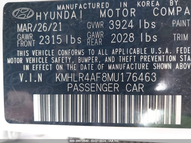 Hyundai Elantra N Line 2021 KMHLR4AF8MU176463 Image 9