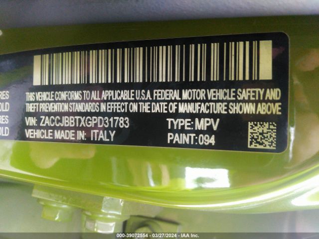 ZACCJBBTXGPD31783 Jeep Renegade 75th Anniversary
