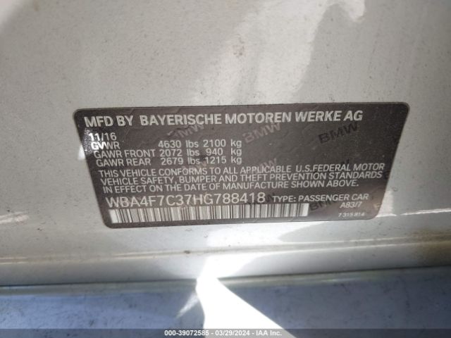 WBA4F7C37HG788418 BMW 430i Gran Coupe