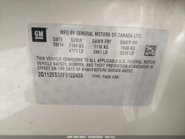 2G1125S30F9122433 Chevrolet Impala 2lt