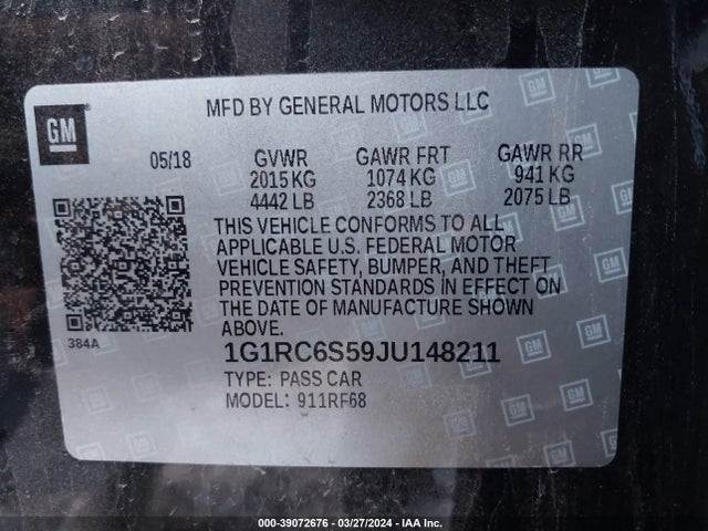 Chevrolet VOLT LT 2018 1G1RC6S59JU148211 Image 9