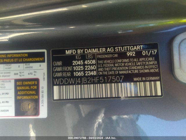 WDDWJ4JB2HF517507 Mercedes-Benz C 300
