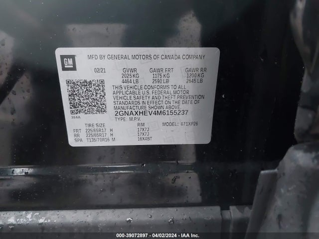 Chevrolet Equinox Fwd Ls 2021 2GNAXHEV4M6155237 Image 9