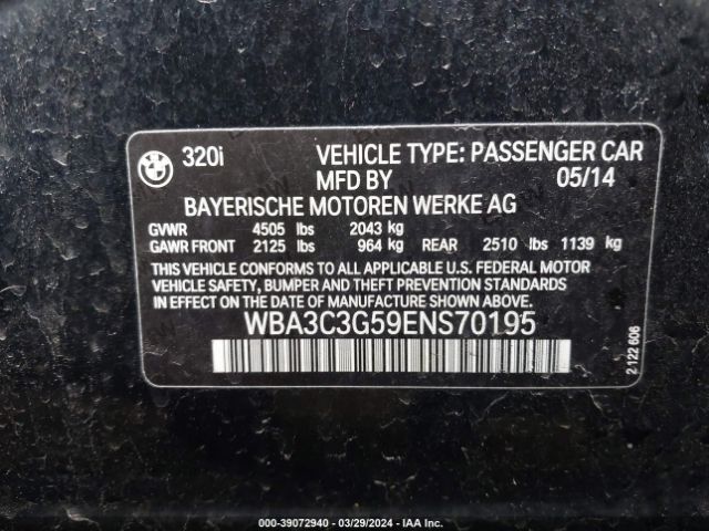 WBA3C3G59ENS70195 BMW 320i Xdrive