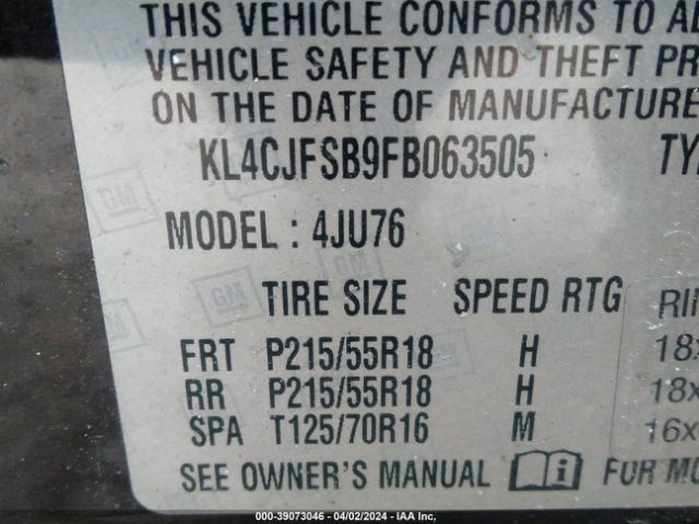 KL4CJFSB9FB063505 Buick Encore Convenience