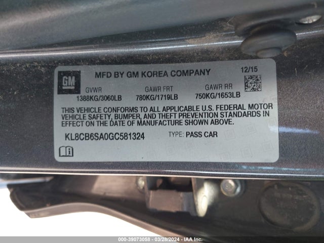 Chevrolet Spark Ls Cvt 2016 KL8CB6SA0GC581324 Image 9