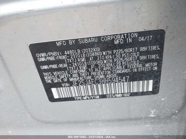 Subaru Forester 2.5i Premium 2017 JF2SJAEC3HH594547 Image 9