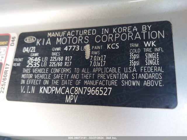 KIA Sportage Lx 2022 KNDPMCAC8N7966527 Image 9