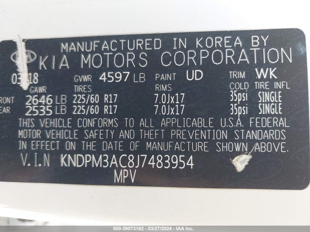 KIA Sportage Lx 2018 KNDPM3AC8J7483954 Image 9