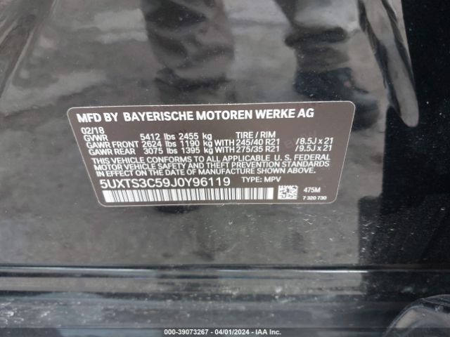 5UXTS3C59J0Y96119 BMW X3 M40i