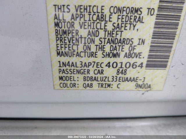 Nissan Altima 2.5 Sv 2014 1N4AL3AP7EC401064 Image 9