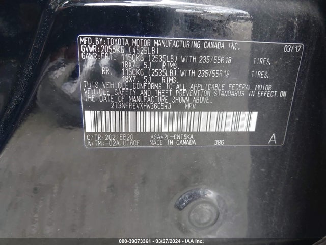 Toyota RAV4 SE 2017 2T3NFREVXHW360543 Image 9