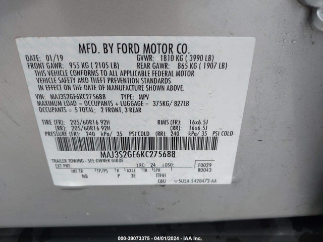 Ford Ecosport Se 2019 MAJ3S2GE6KC275688 Image 9