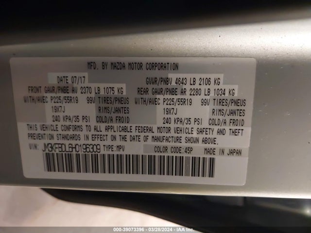 Mazda Cx-5 Grand Touring 2017 JM3KFBDL6H0196309 Image 9