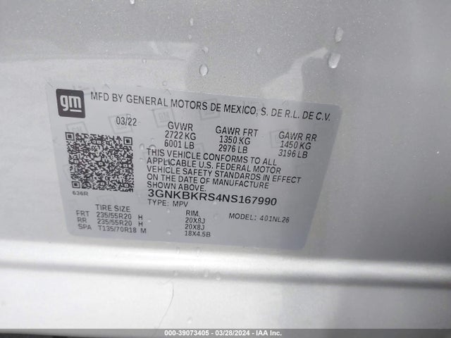 Chevrolet Blazer Awd Rs 2022 3GNKBKRS4NS167990 Image 9