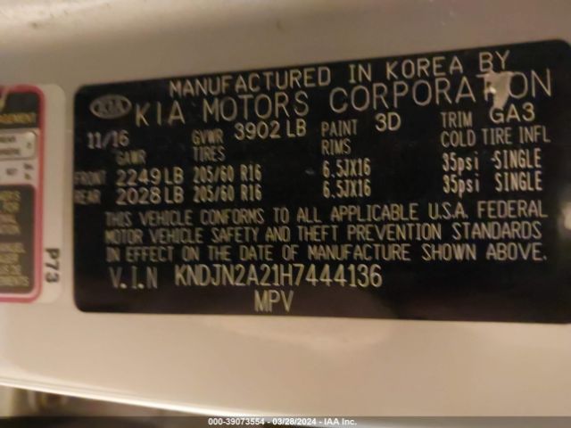 KNDJN2A21H7444136 KIA Soul