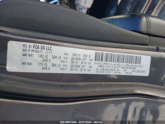 1C4RDHAG6JC226579 Dodge Durango Sxt Rwd