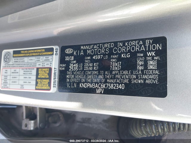 KIA Sportage Lx 2019 KNDPM3AC6K7582340 Image 9