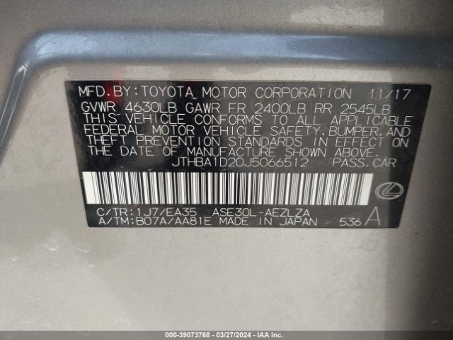 JTHBA1D20J5066512 Lexus IS 300