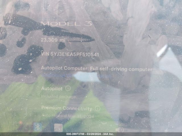 5YJ3E1EA5PF510541 Tesla Model 3 Rear-wheel Drive